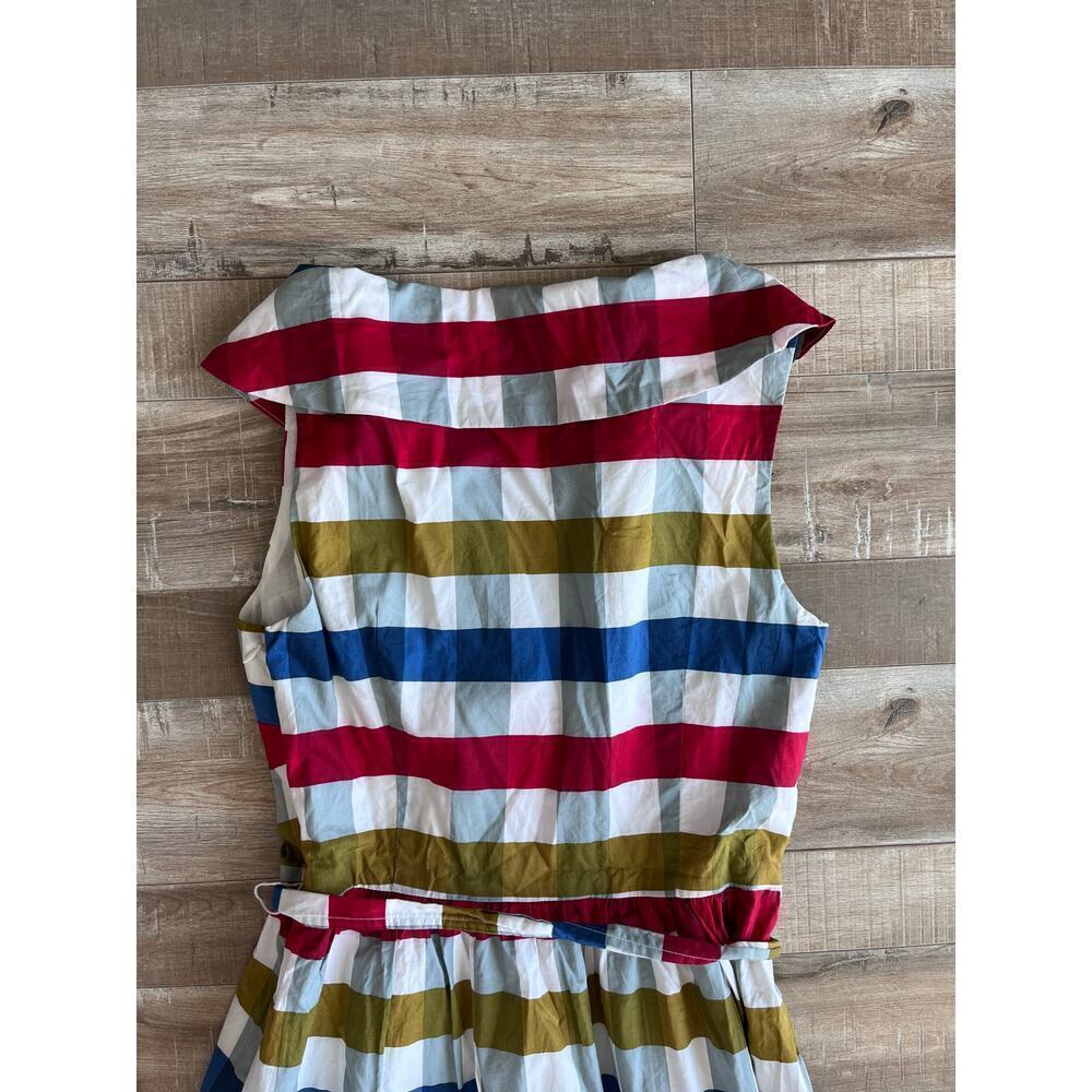 Anthropologie Maeve Cricket Club Plaid Gingham Collar Dress Size 6 - Picture 8 of 8